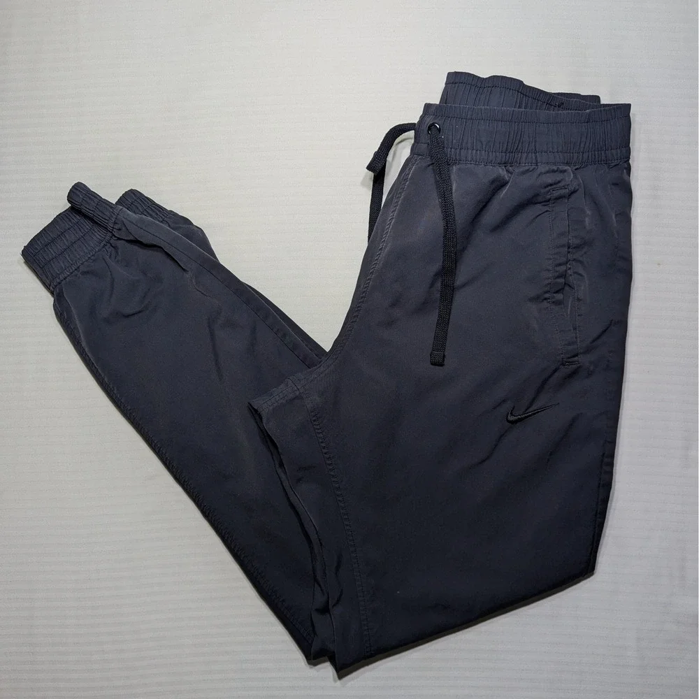 Nike Men M Woven Players Jogger Pants Slim Fit Cotton Nylon Black 934592-010